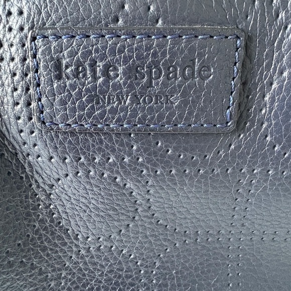 Kate Spade Perforated Navy Blue Leather Rectangle Green Lining Teacher Office - Picture 3 of 15